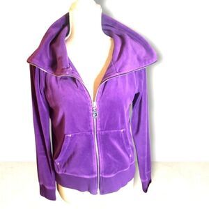 MICHAEL KORS Purple Velour Zip Up Hoodie